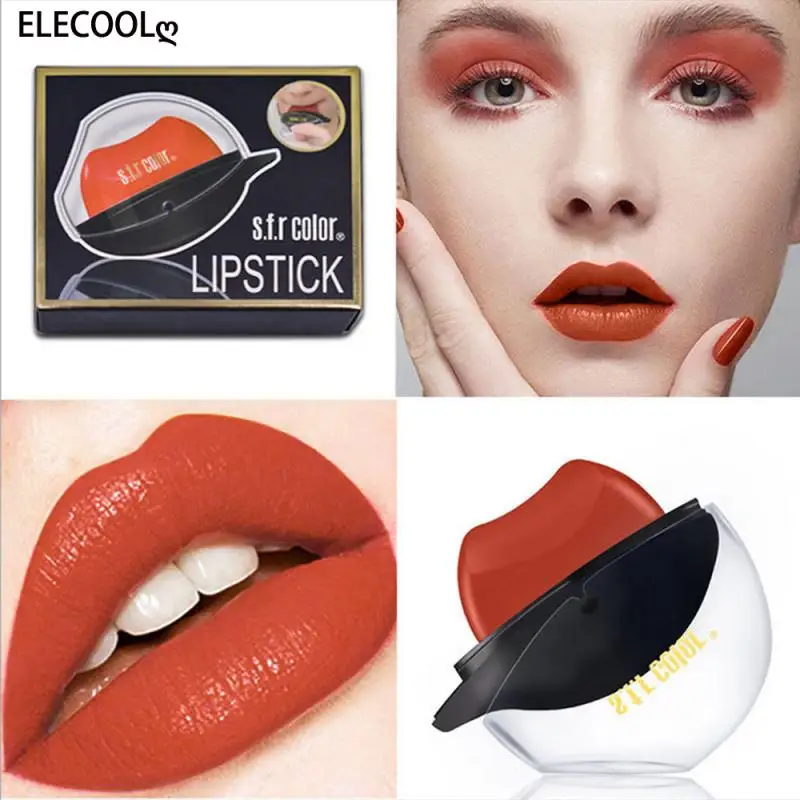 

ELECOOL 1 шт. прижимаемая в Макияж Губная помада для ленивых губ матовая макияж стойкий увлажняющий Водонепроницаемый антипригарный блеск для ...