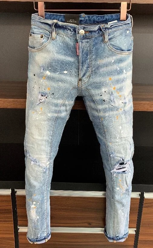

Dsquared2 европейские итальянские дизайнерские джинсы с дырками A368