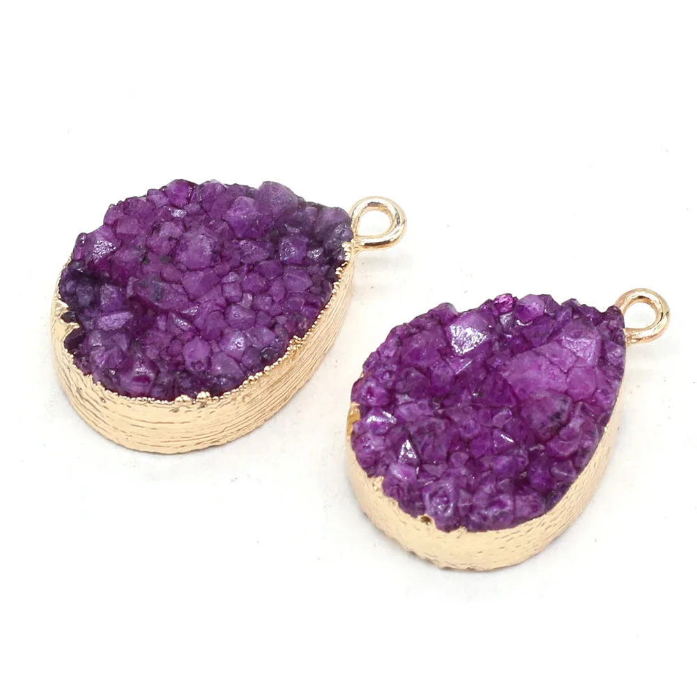 

Подвеска из натурального полудрагоценного камня, бутон из агата с кристаллами 24x15x8 мм, сделай сам для изготовления ювелирных изделий, ожере...