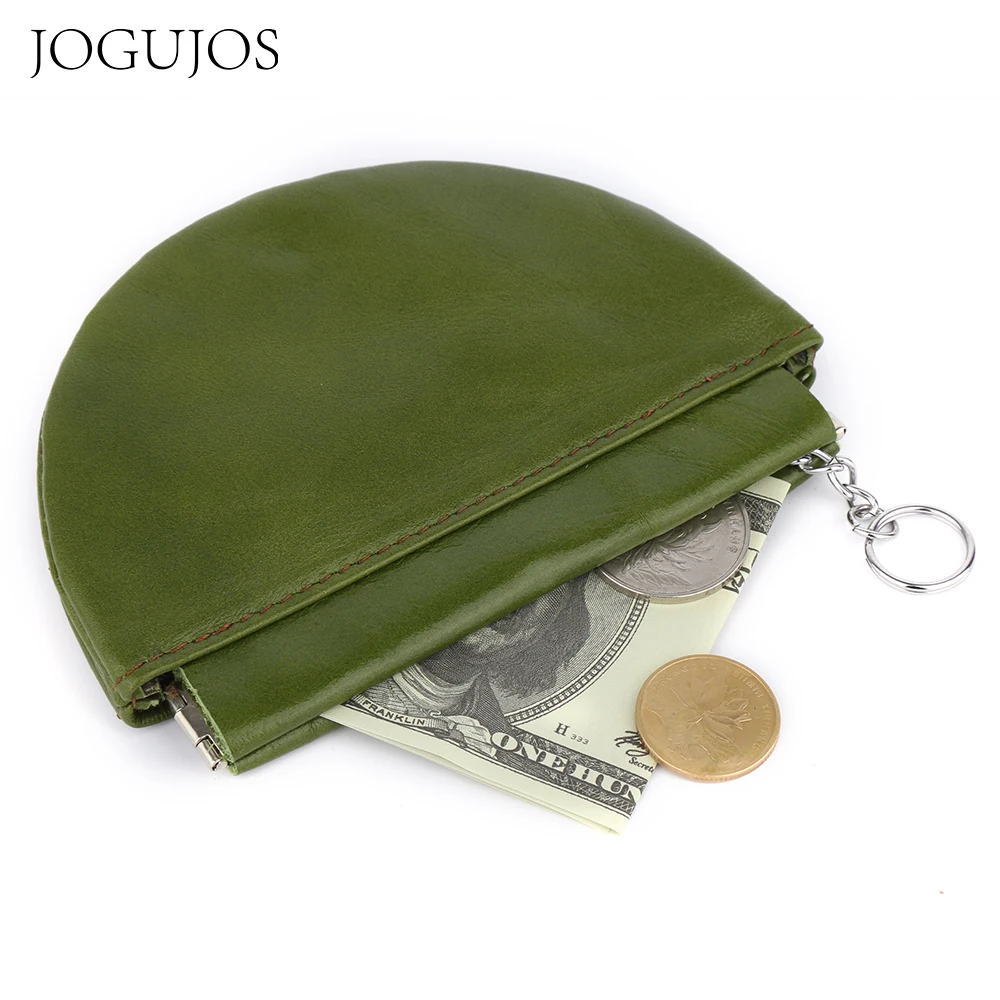 JOGUJOS Women Coin Purse Genuine Leather Handmade Small Mini Bag Hobos Change Purses Female Fashion Multifunctional Key Holder 
