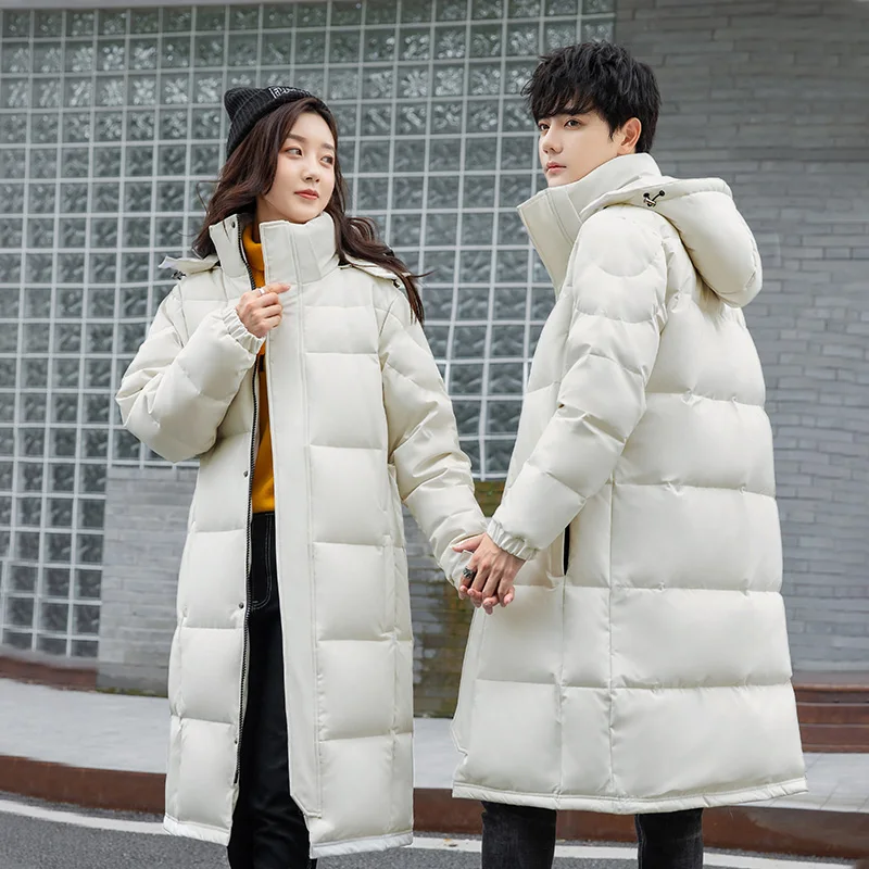 ZOZOWANG Men's Winter Down Jacket Coats Thick Warm Detachable Hooded  Couple Coat Parkas Male Lengthen White Duck Down Jacket
