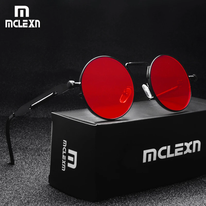 Мужские и женские круглые очки MCLEXN солнцезащитные в стиле стимпанк