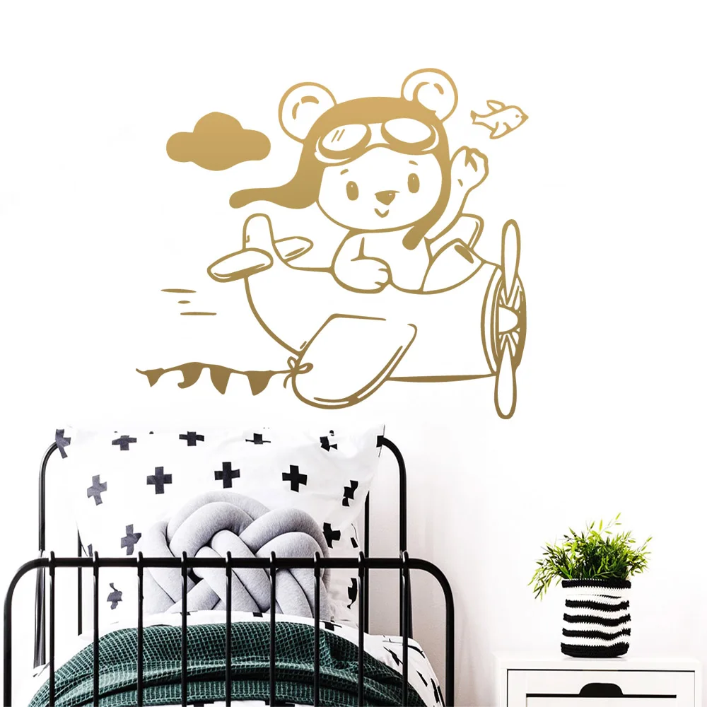 

Бесплатная доставка Медведь Съемный Wall Art Виниловые наклейки на стену для детской комнаты, декор с изображением природы аксессуары для укра...