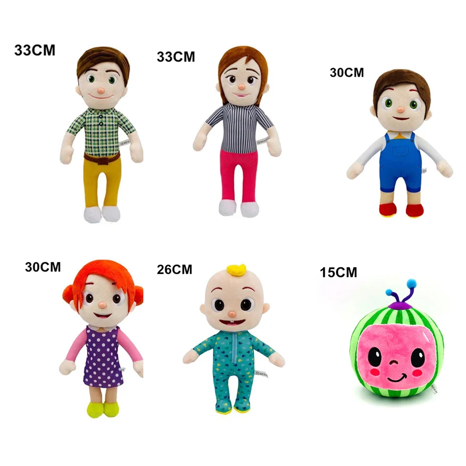 

15-33cm Cocomelon Plush Toy Cartoon Tv Series Family Cocomelon Jj Family Sister Brother Mom And Dad Toy Dall Kids Chritmas Gift