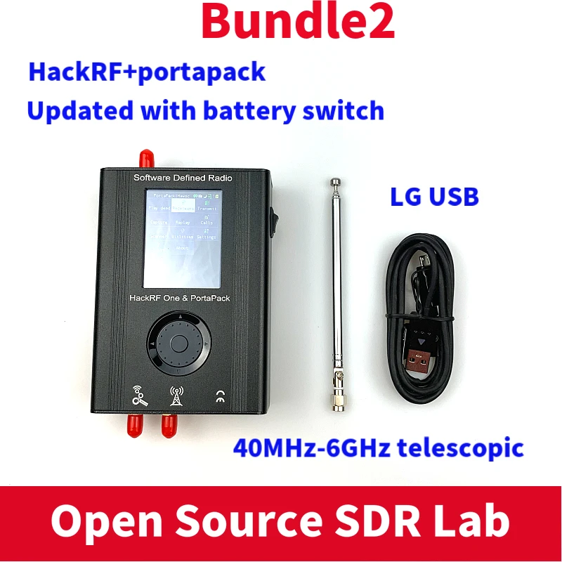 PORTAPACK с прошивкой havoc flashed + HACKRF ONE 1 МГц до 6 ГГц SDR программное обеспечение De
