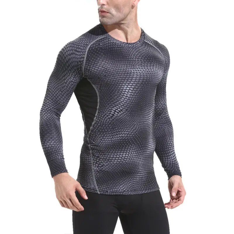 

Men Compression Base Layer Skinny Tops Long Sleeve Gym Fitness Training T-Shirt