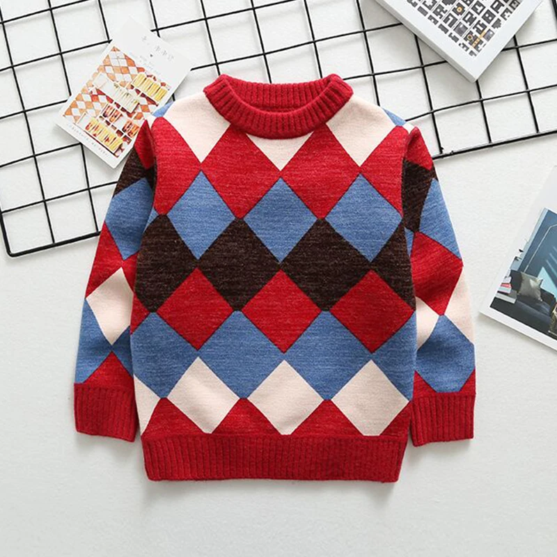Детские повседневные Свитера Осень-зима 2019 г. Пуловер для мальчиков и девочек