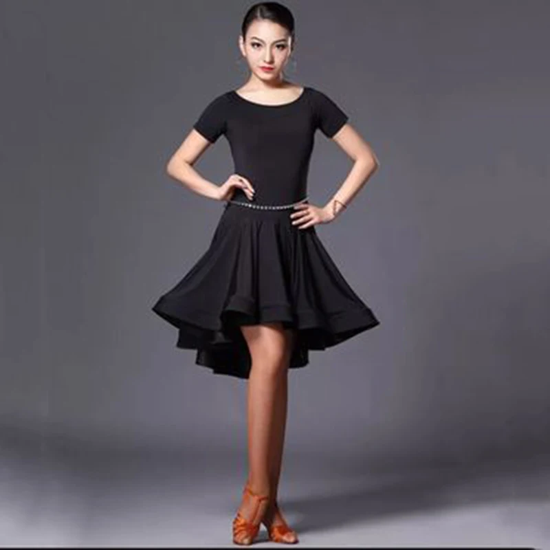 

Sexy Long Short-Sleeve Latin Dance One-Piece Dress for Women Ballroom Tango Cha Cha Dance Skirt Latin Dance Competition Dress