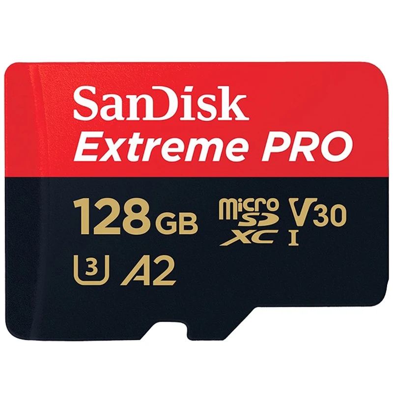 Карта памяти SanDisk Extreme Pro Micro SD Card 64 Гб 128 ГБ 256 ГБ microSDXC U3 V30 A2 слот для карт памяти до 170 МБ/с. для Камера Drone - Емкость: 128GB Extreme PRO A2