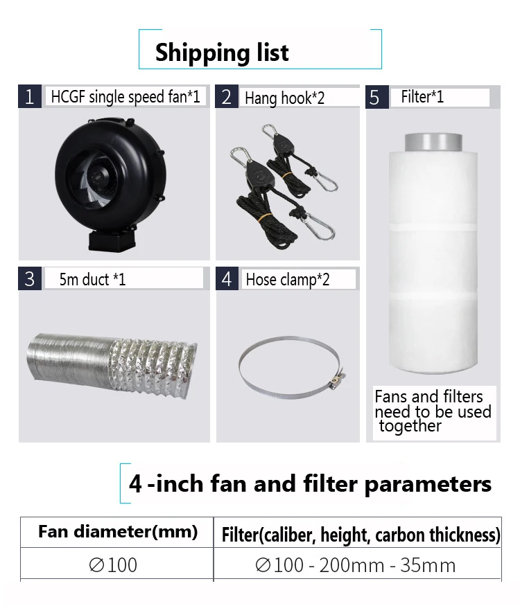 А В 4 дюйма встроенный Вытяжной вентилятор центробежный & воздушный фильтр с