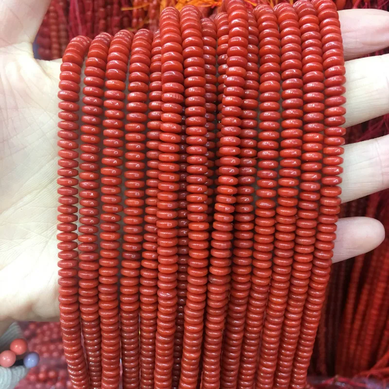 Бусины-разделители из натурального камня кораллового цвета бусины-подвески для