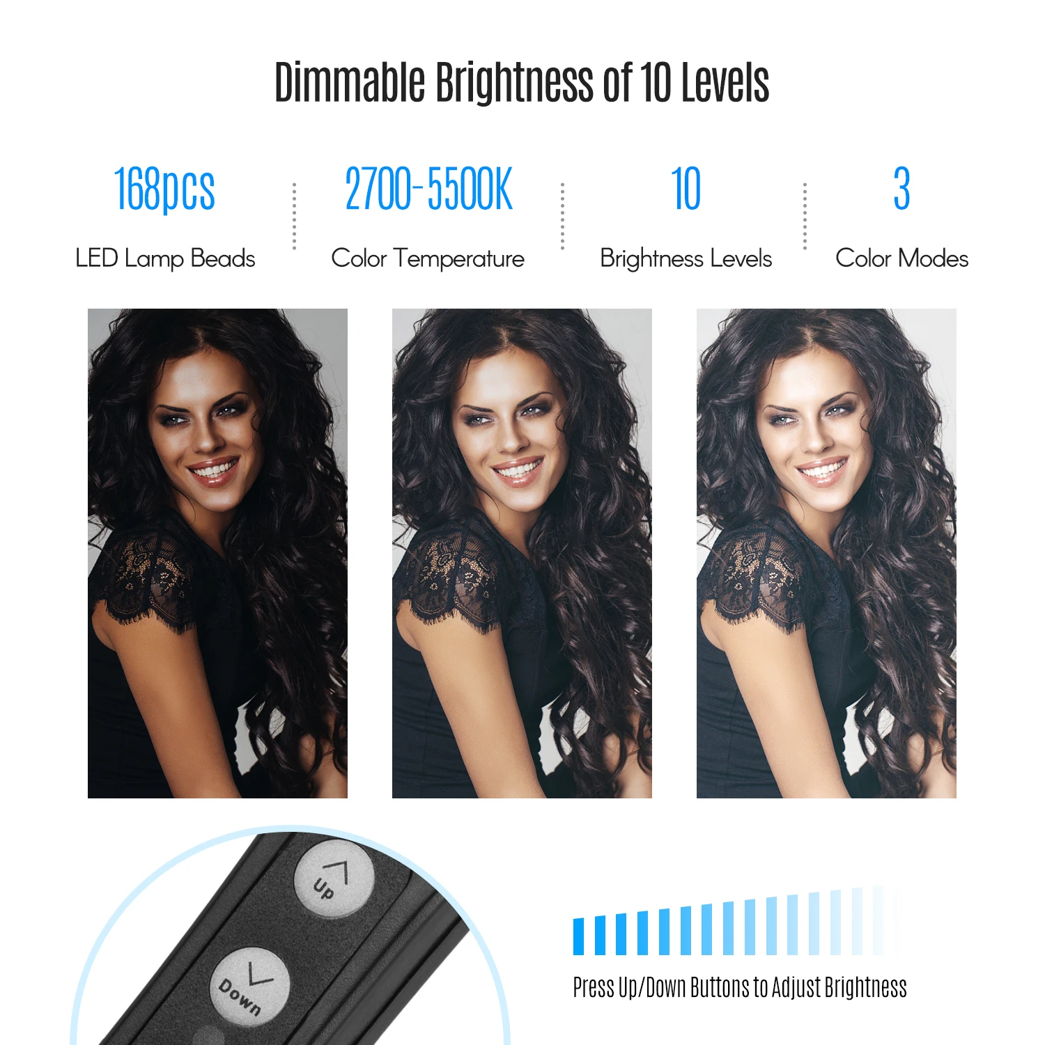 Светодиодная кольцевая лампа для селфи 13 Дюймов 10 Вт с регулировкой яркости