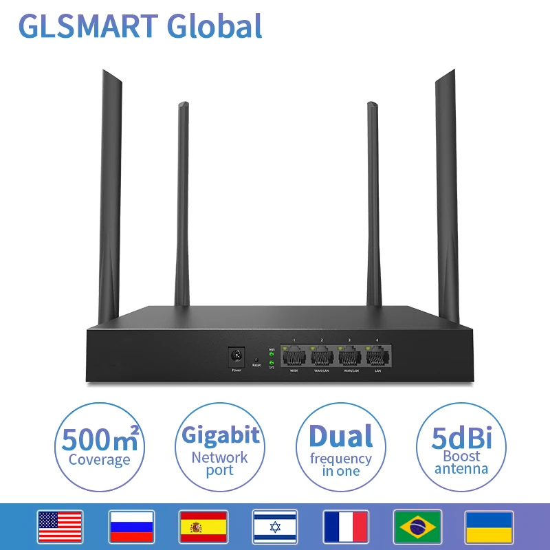 AC1350M Беспроводной Wi Fi роутер GLW20E с 2 4G/5 0G антенна высоким коэффициентом усиления