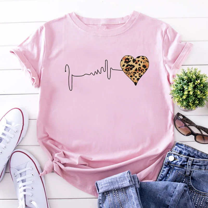 

New Summer Fashion Shirt Graphic T Shirt Women Tops Base O-neckBlack Tees Kiss Leopard Lip Funny Girls Tshirt