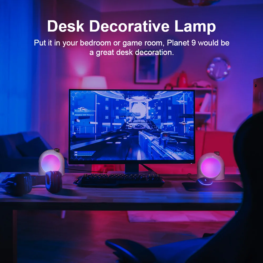 Divoom Planet-9 Decorative Mood Lamp with Programmable RGB LED Light Effects Neon Atmosphere Bedside Music Control | Электроника