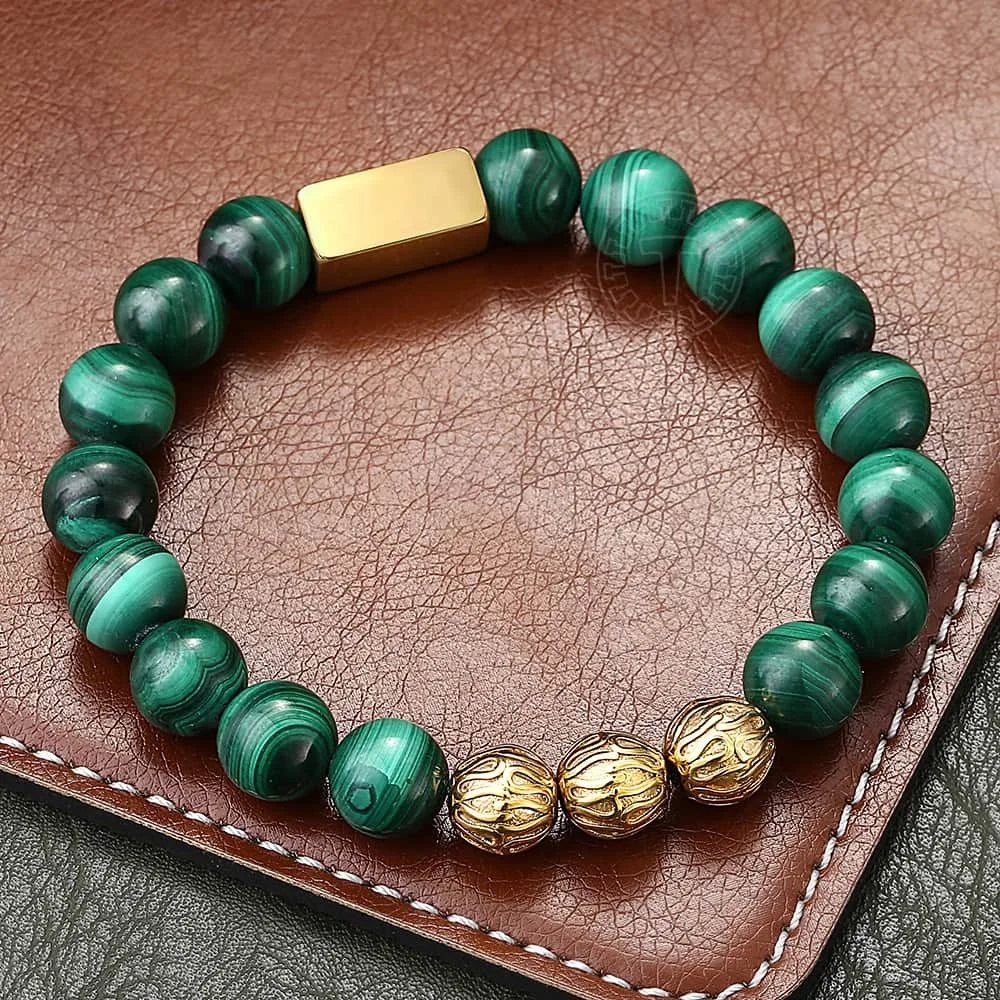 Trendsmax 10 мм бусины из натурального камня тянущийся браслет для мужчин женщин