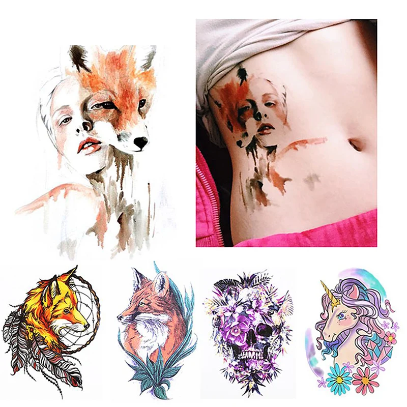 Временная тату наклейка цветок на руку боди арт водонепроницаемая Женская