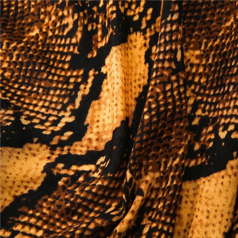 Женский шарф со змеиным принтом мягкий прямоугольный длинный розовый