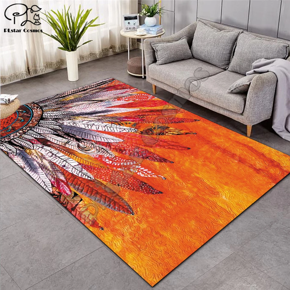 

Black Native Indian Lakota Skull buffalo soldier Carpets Soft Flannel 3D Printed Rugs Mat Rugs Anti-slip Large Rug Carpet-4