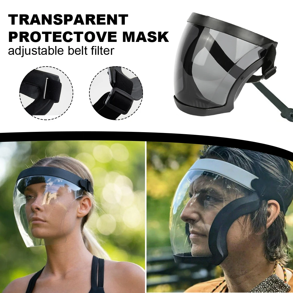 

Motorcycle Bicycle Cycling Windproof Mask Sports Safety Plastic Dustproof Full Face Shield Facial Anti-fog Safety Glasses
