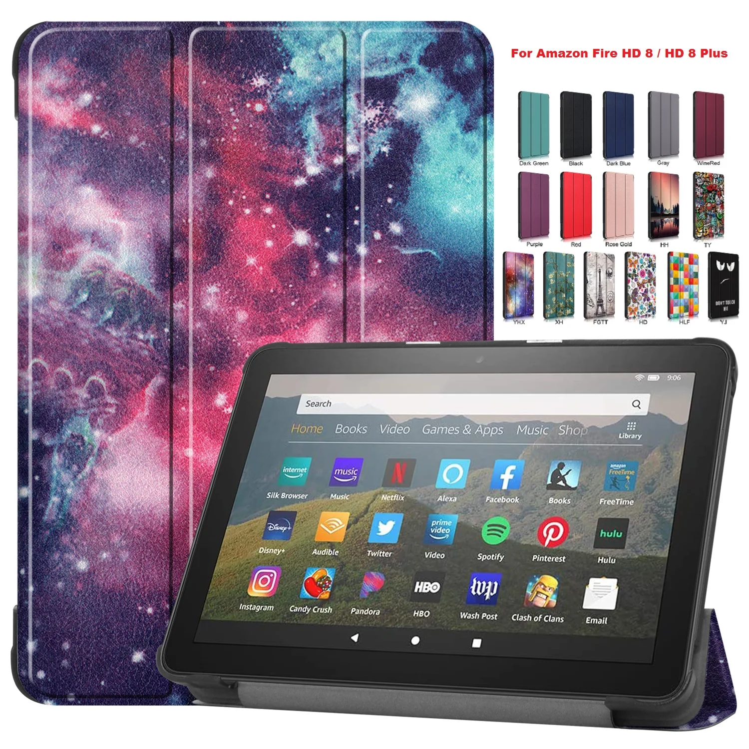 Ультра тонкий чехол для kindle Fire/kindle Fire HD 8 Plus с автоматическим включением/Sleep
