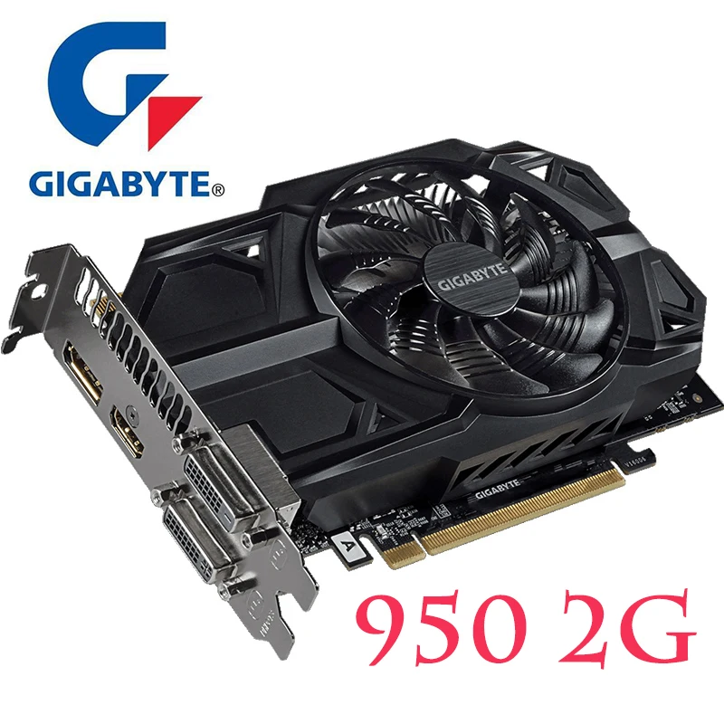 GIGABYTE GTX 950 2GB Graphics Cards 128Bit GDDR5 Video Card for nVIDIA VGA Cards Geforce GTX950 HDMI 1050TI 750 Ti 950-2GB Used