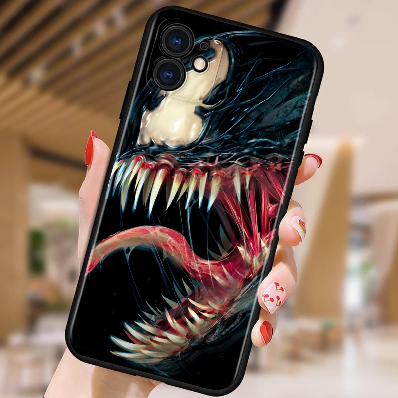 

Marvel Venom violence for iphone 5 5S 6 7 8 X XR XS 11 12 SE MAX Plus Pro mini 2020 TPU Black Phone Case