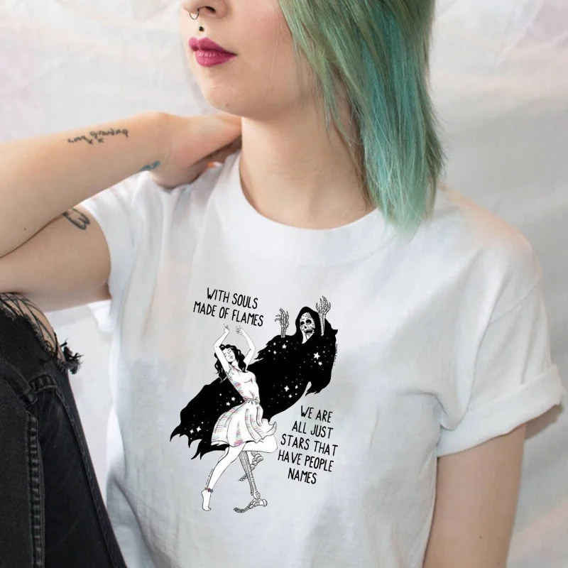 Футболка VIP HJN с душками из пламени футболка рисунком скелета и людей хлопковая