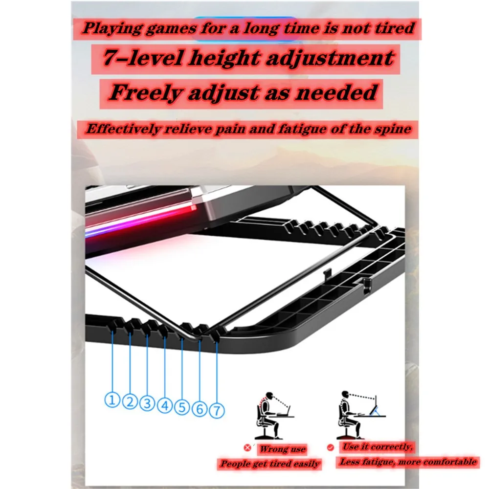 Новый ноутбук радиатор основания ЖК-кнопка управления RBG светильник шесть ядер