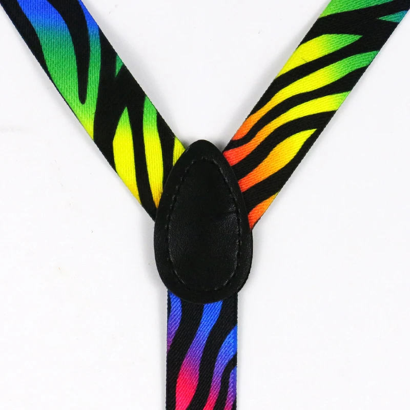 Винтажные черные радужные подтяжки Winfox для мужчин и женщин Эластичные 2 5 см в