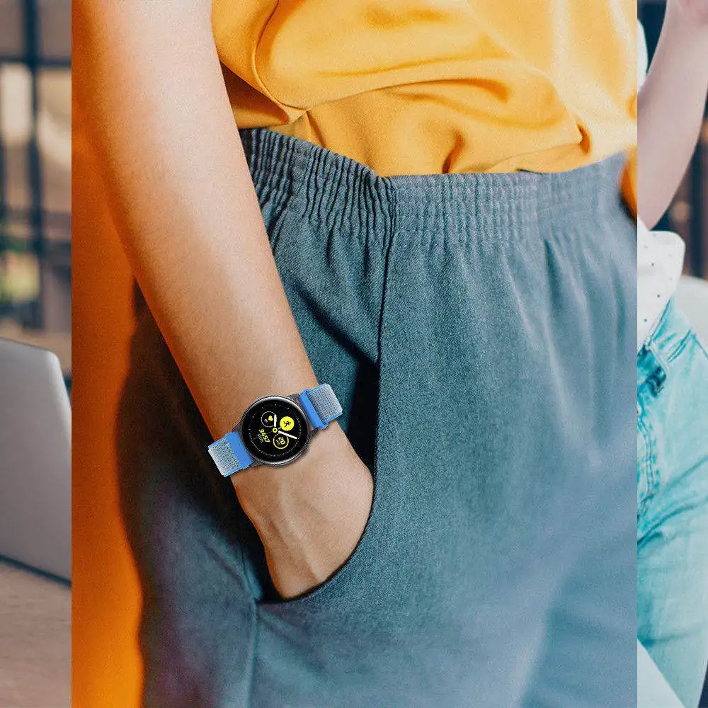 Красочные спортивные часы с нейлоновым ремешком для Galaxy watch active smart watch ремешок для samsung Galaxy 42 мм ремешок для замены часов 20 мм