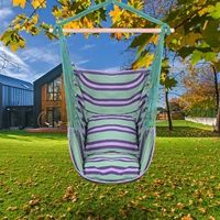 hanging rope hammock chair porch swing seat w 2 seat cushions cotton rope porch chair for indoor outdoor gardeng furniture sets