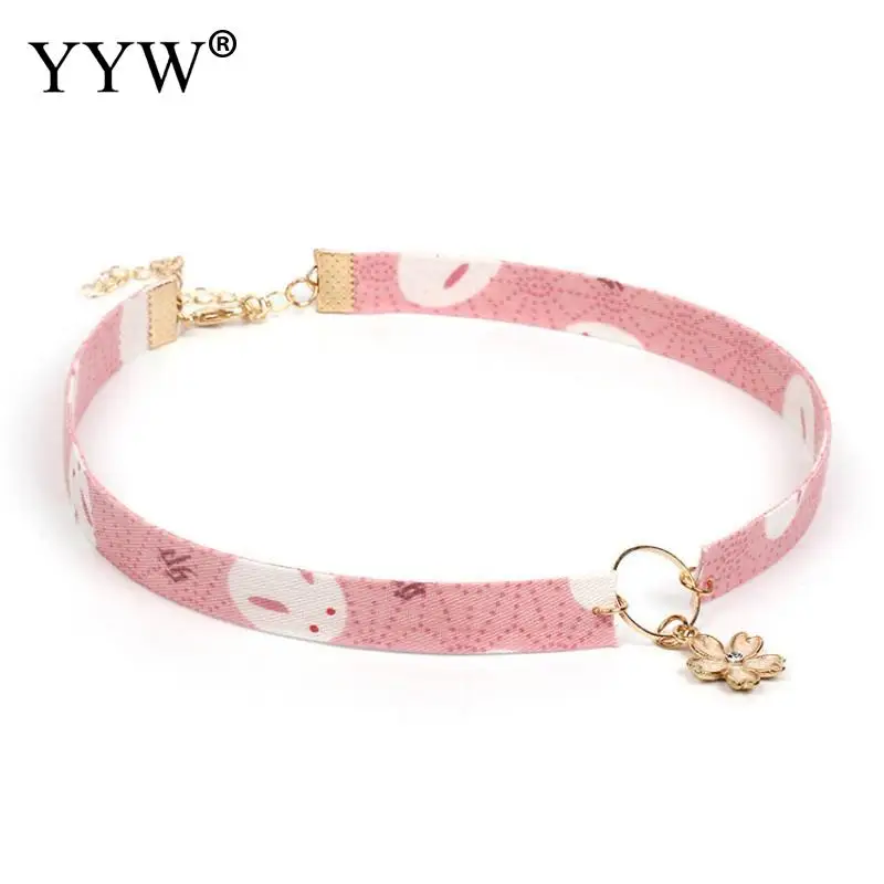 

Handmade Kawaii Choker Necklace Flower pendant For Women Neck Jewelry Boho Stretch Charm Gothic Punk Gift
