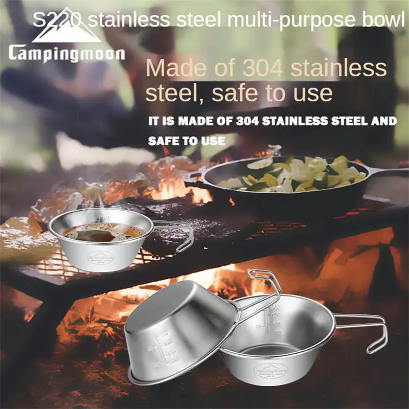 

Outdoor Picnic Can Be Directly Burnt Stainless Steel Multiple Overlapping Portable Bowls For Camping And Mountaineering