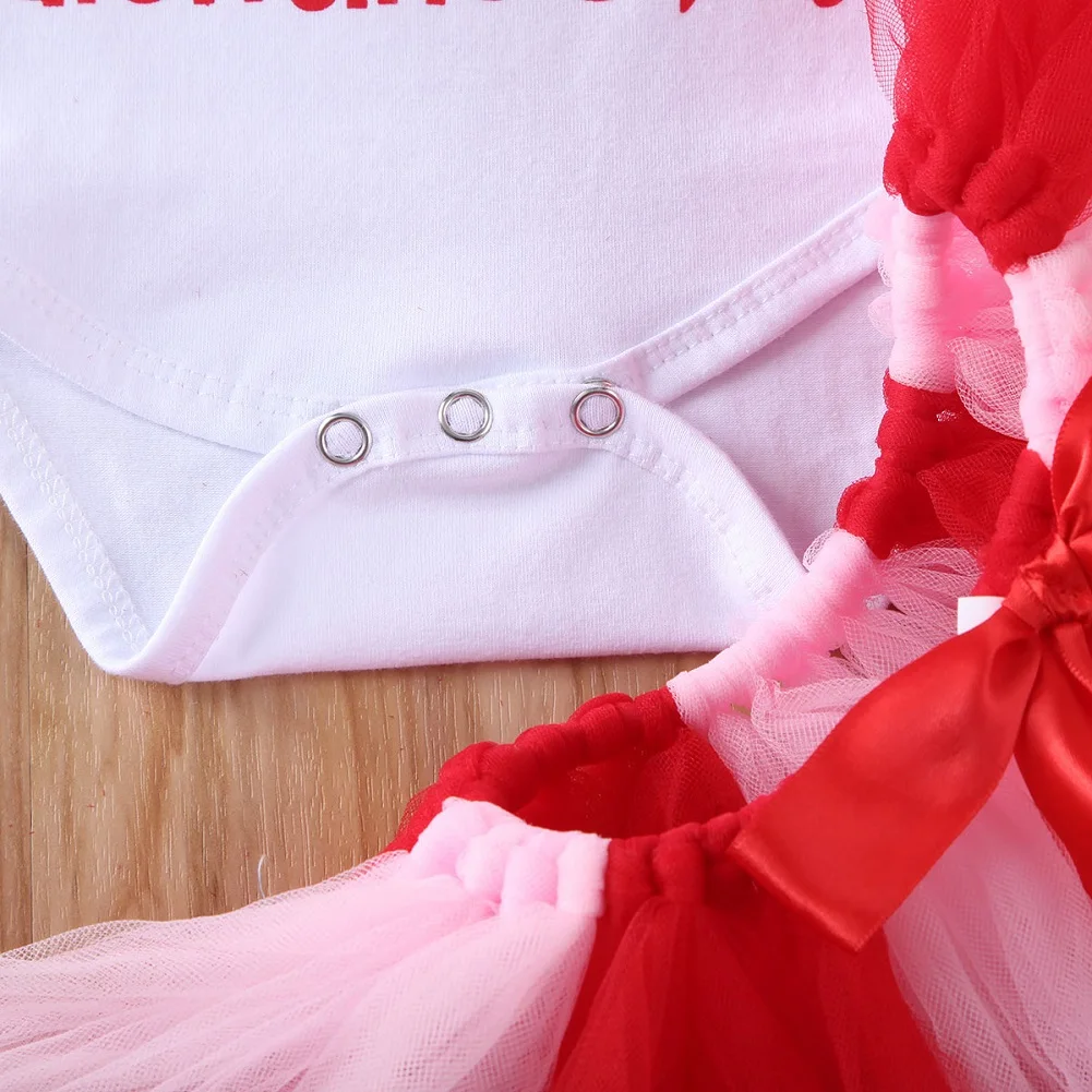 Комплект одежды для маленьких девочек с надписью My 1st Valentine's Day милый костюм