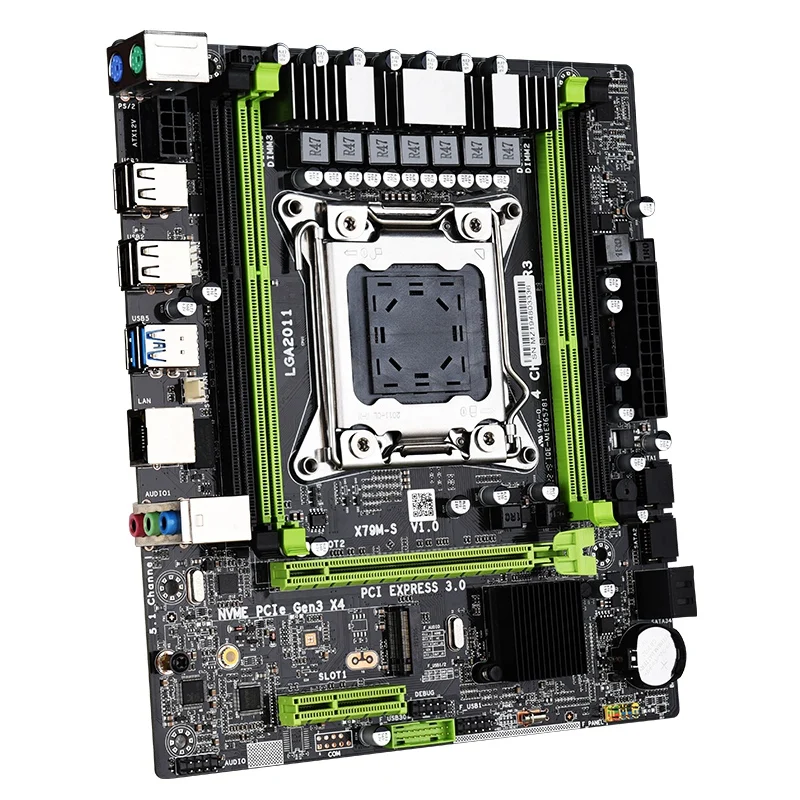 X79M-S 2 0 материнская плата LGA2011 M-ATX USB2.0 SATA2.0 M.2 NVME SSD 64 ГБ DDR3 RAM поддержка памяти для Xeon