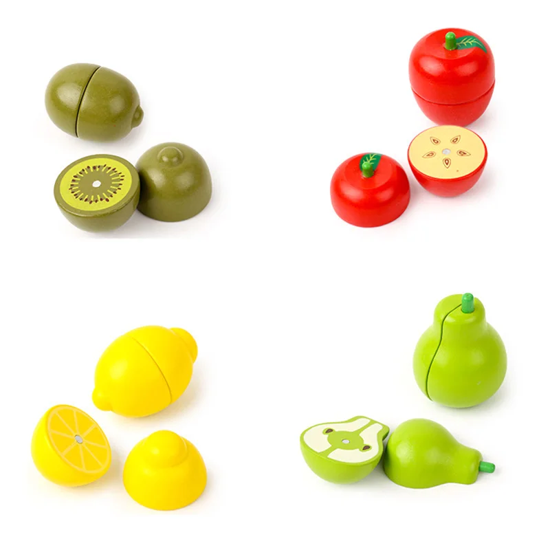 

Children's Wooden Toy Simulation Magnetic Cut Fruit and Vegetable Kitchen Play House Game Early Education Toys for Boys and Girl