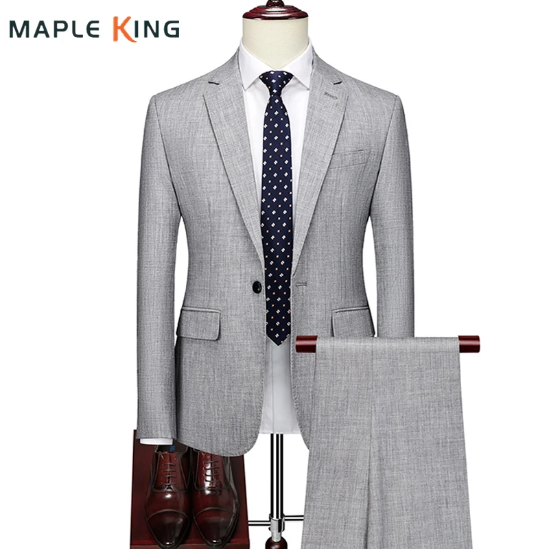 Conjunto de chaqueta y pantalón para hombre, traje de boda, abrigo, diseño de pantalón, última marca de lujo, para negocios y redes sociales, 2 piezas
