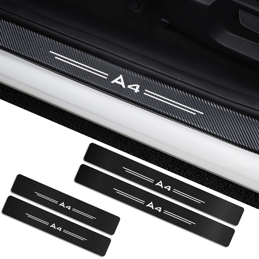 Защитные наклейки на дверные пороги для Audi A4 B5 B6 B7 B8 B9 A3 8P 8V 8L A5 A6 C6 C5 C7 A1 A7 A8 Q2 Q3 Q5 Q7 TT 4