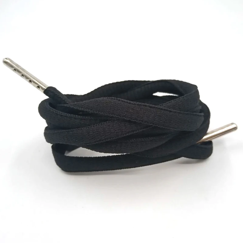 04 black Silver Аксессуары для обуви, шнурки для обуви, белые, круглые, мужские, плоские, замочки, Круглые, Сникеры, кружева, офсетные, кордон, 4 цвета, металлическая головка - Цвет: 04 black Silver