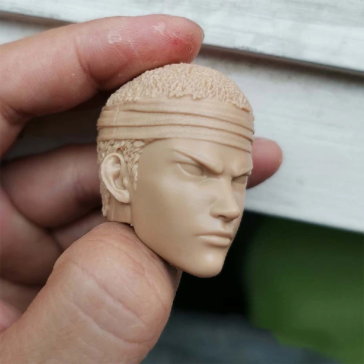 1/6 г. Неокрашенная голова Hanamichi Sakuragi с ремешком мультяшная версия для 12-дюймовых