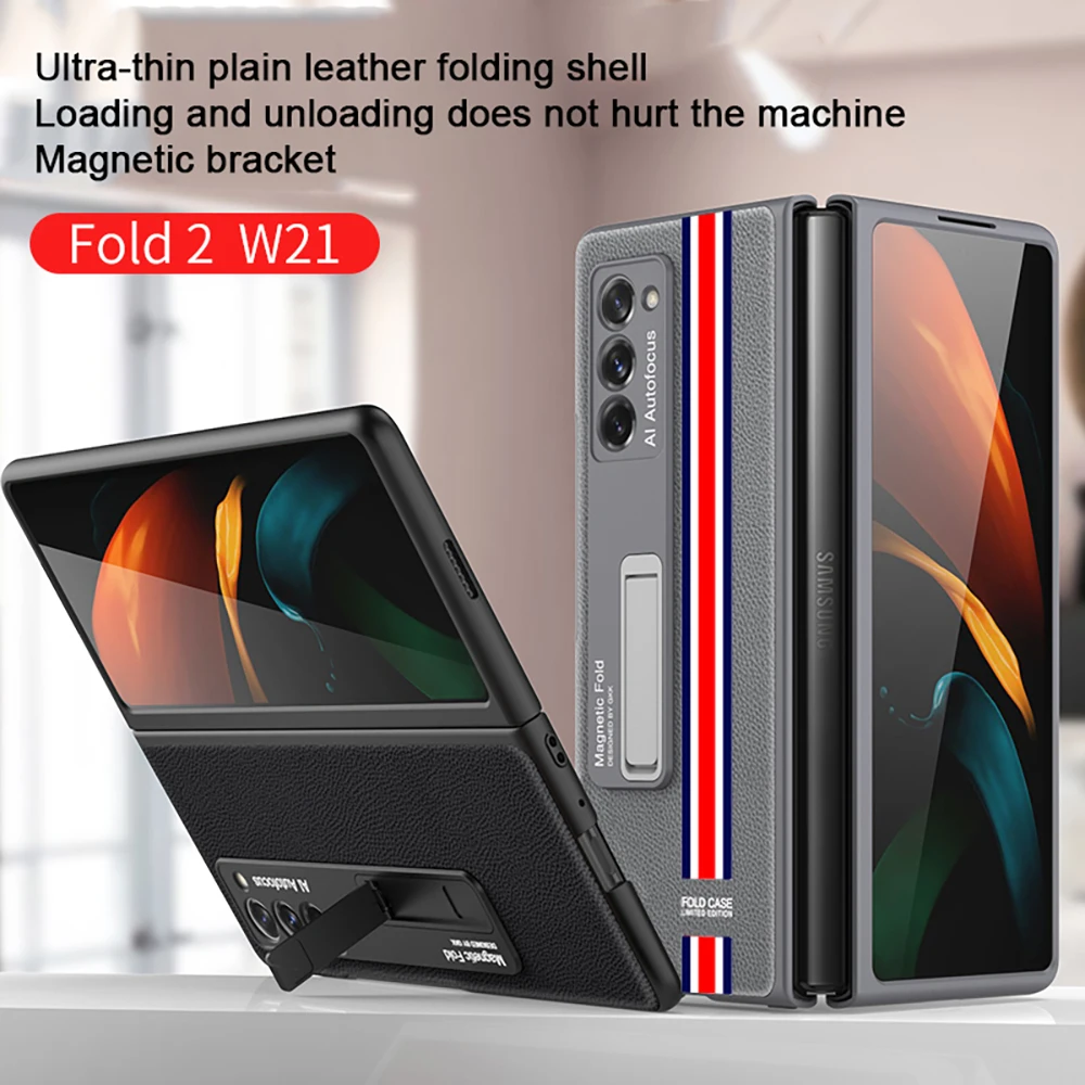 floveme folding cover for samsung galaxy z fold 2 5g case camera protection shockproof phone case luxury kickstand coque fundas free global shipping