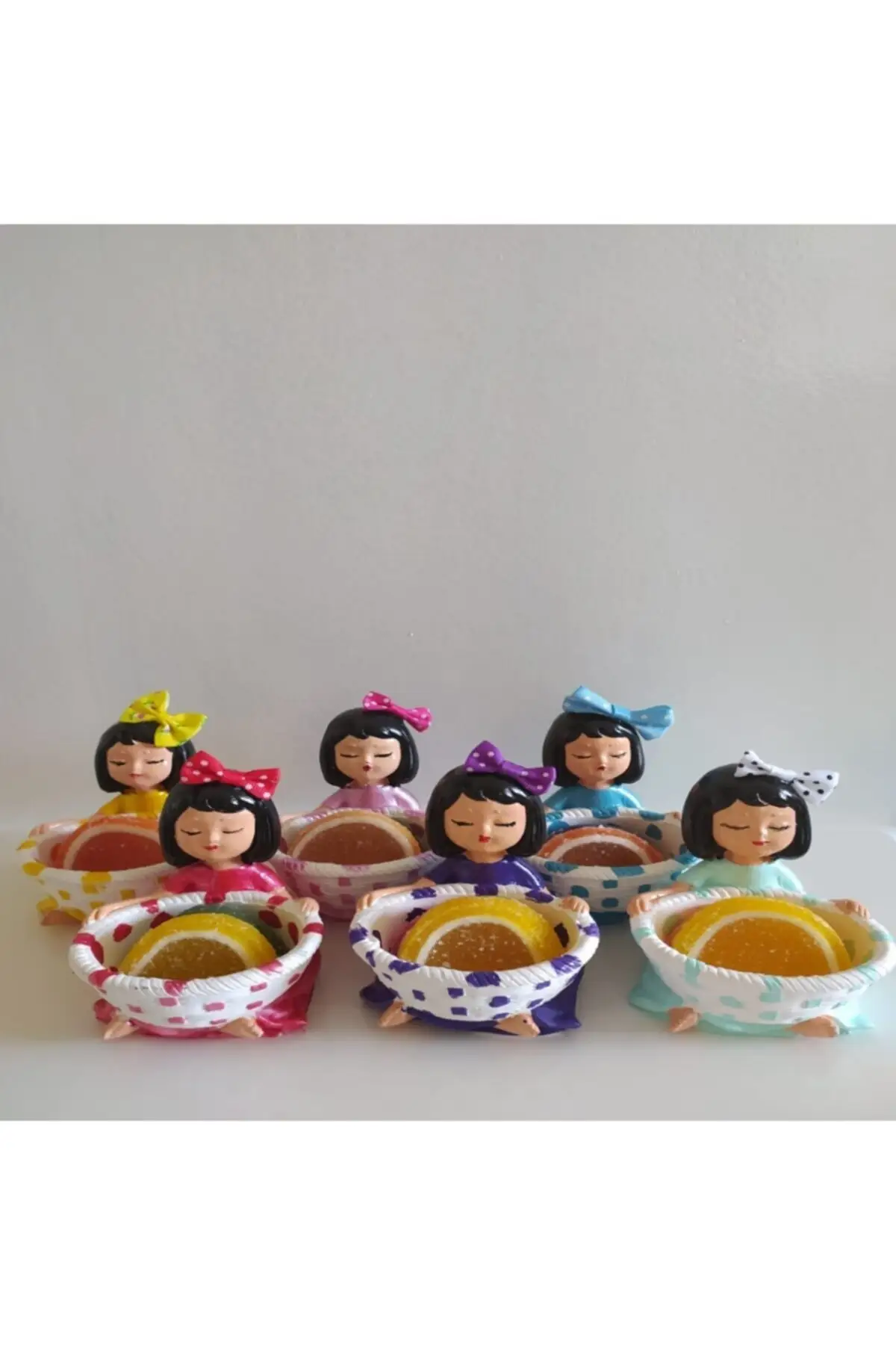 

6 шт., декоративные вазы Lokumcu с черными волосами для девочек