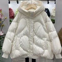 2021 winter feather jacket fashion new womens down jackets simple design hooded coats warm thicken short casual down parka
