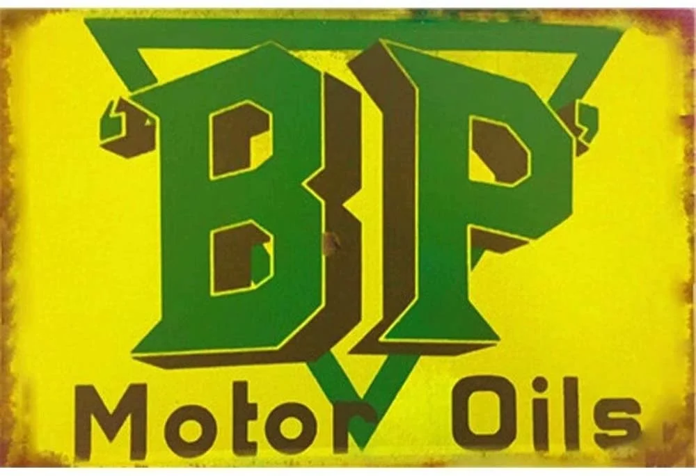 

FlowerBeads Motor Oils Retro Tin Poster Hanging Plate Metal Signs, Vintage Home Wall Decor Pub Bar House