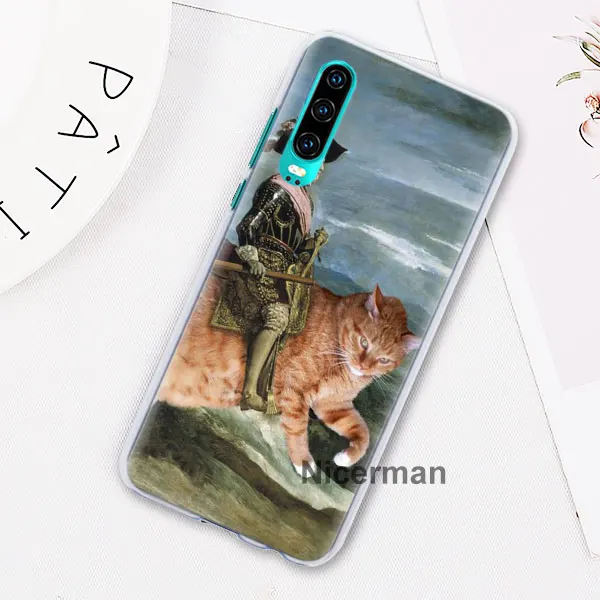 Забавный Pat Cat Art painting красочные милые чехлы для телефонов huawei P30 Pro P10 P20 Lite P30 Lite P Smart Plus Жесткий Чехол для ПК Co - Цвет: 10