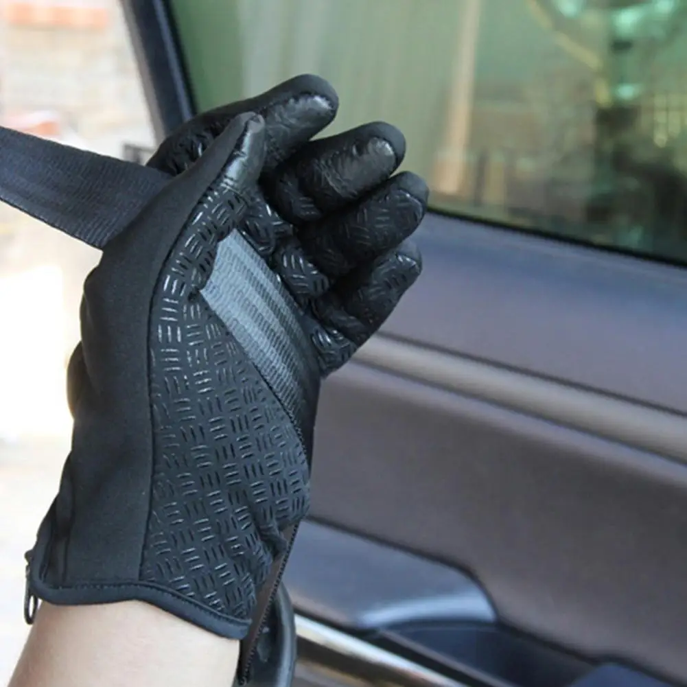 

screen Bike Gloves Winter Thermal Windproof Warm Cycling Glove Women Outdoor Anti-slip Gloves Men Finger Full Bicycle B9U7