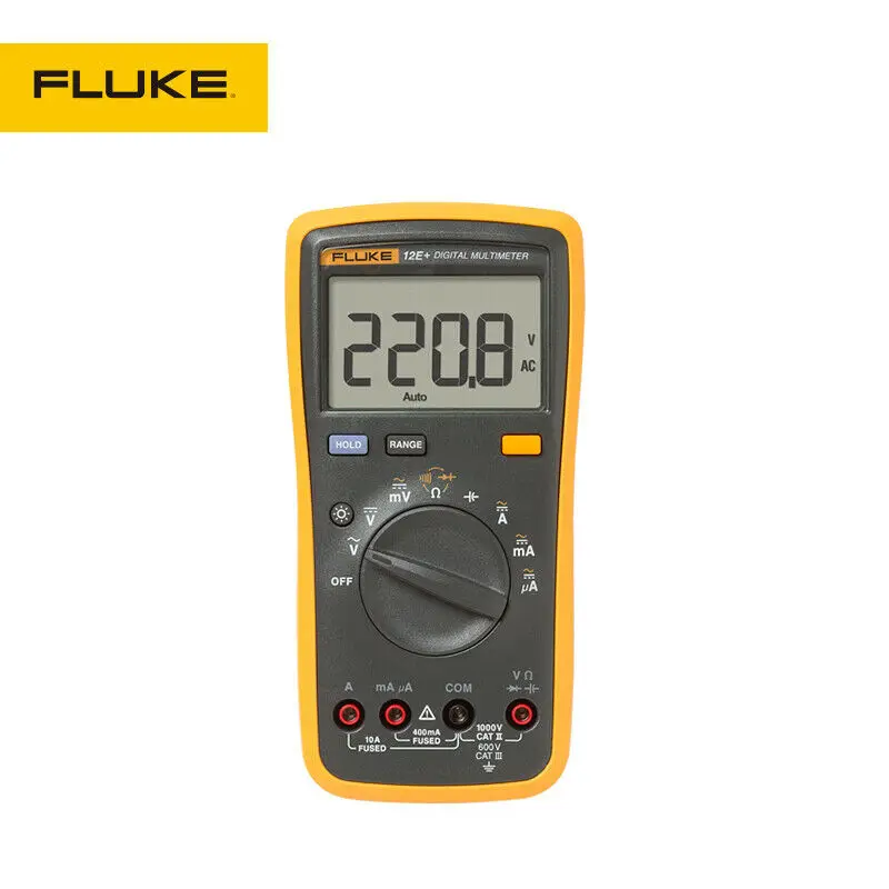 Fluke 12E+ цифровой мультиметр AC диод на постоянном токе RC Напряжение и ток Ohmic портативный многофункциональный мультиметр Отправить мягкий чехол