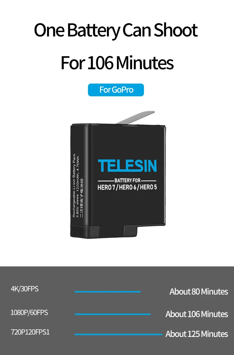 TELESIN 3 Way Батарея Зарядное устройство и 2 Батарея комплект зарядным устройством с заменой Батарея для GoPro Hero 5 Black герой 6 черного цвета 7 8 черный