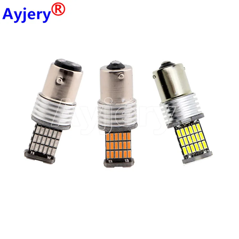 AYJERY 10 шт. 12 В 4014 45 SMD 1156 BA15S 1157 BAY15D Автомобильные светодиодные фонари желтого
